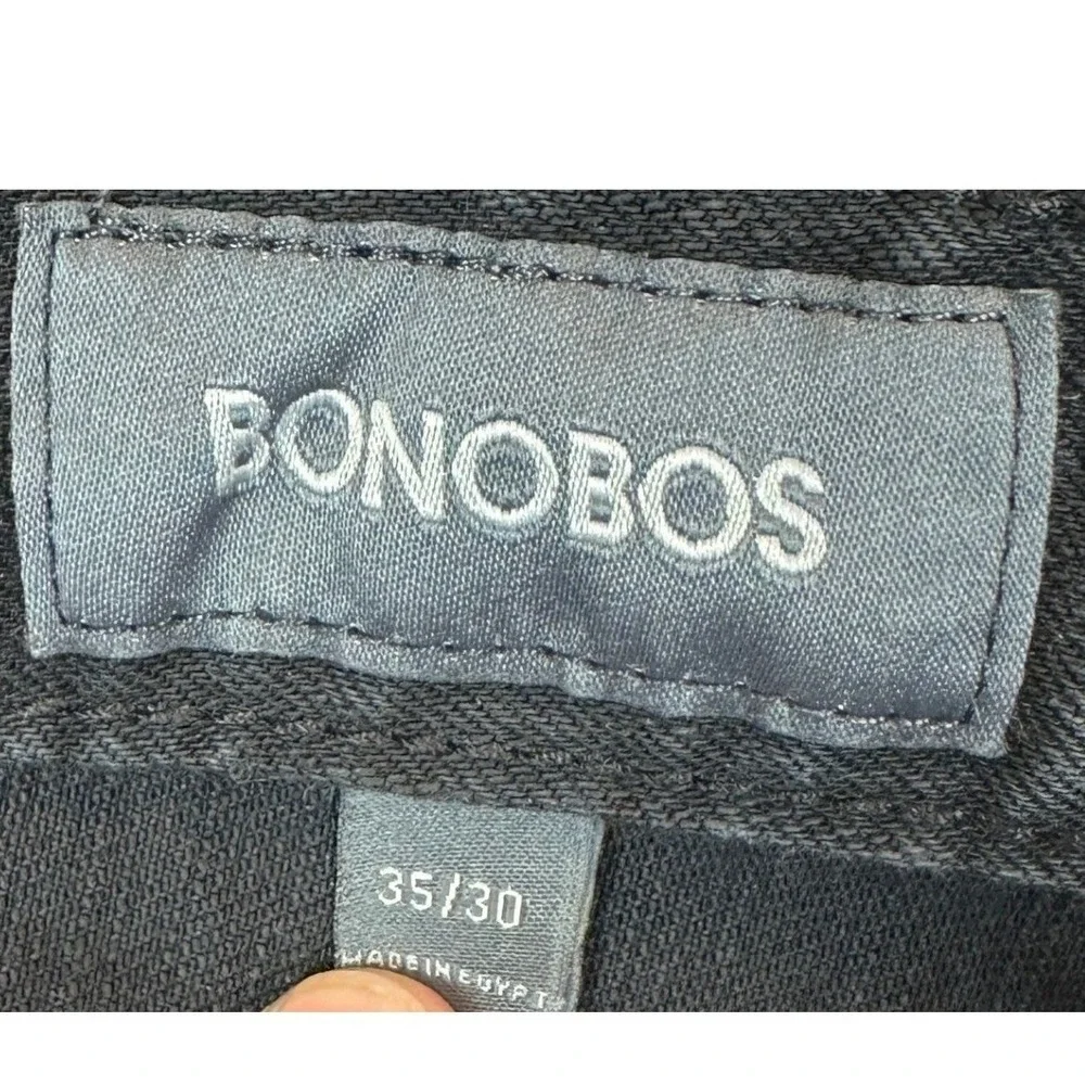 Bonobos Jeans Mens 35X30 Black Slim Fit Straight Leg Dark Wash Stretch Denim